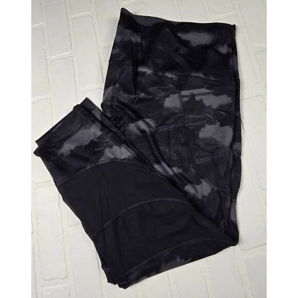 All In Motion Black and Gray Contour  Mesh Leggings 3X - Picture 2 of 4